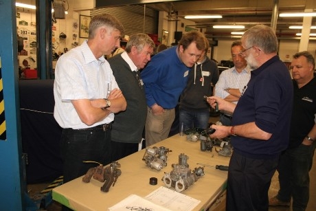 A car workshop at the British Motor Museum